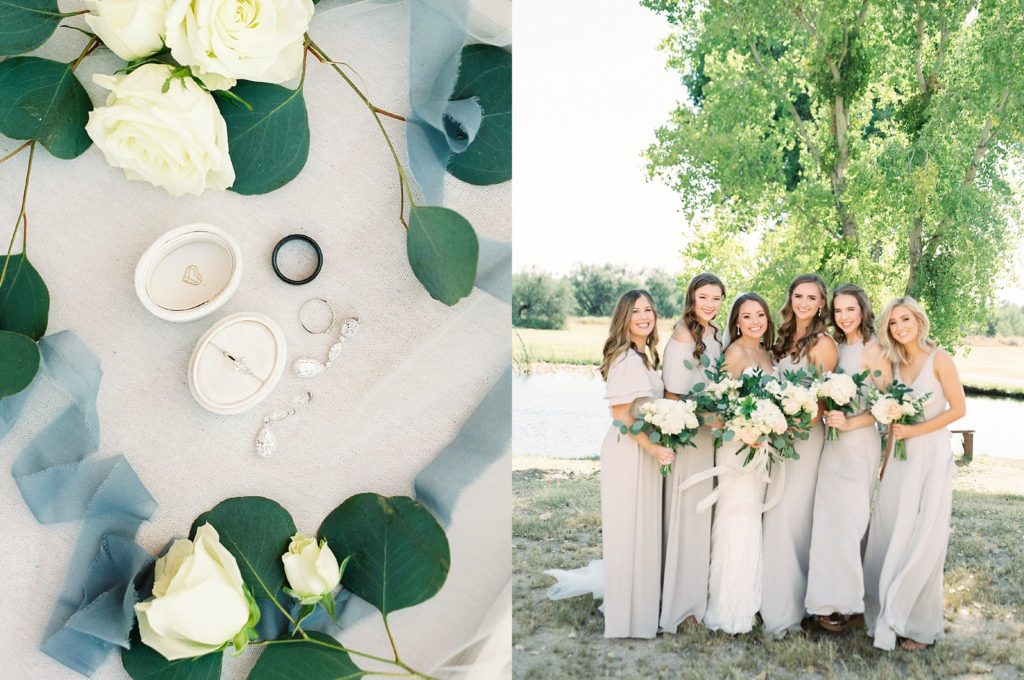Bride and bridesmaids with jewelry 