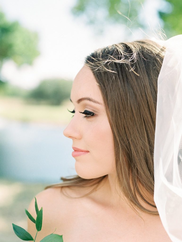 Close up of brides profile 