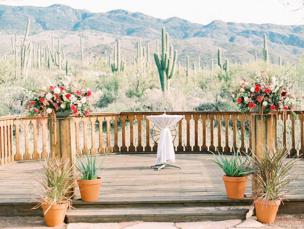 ceremony with mountain views 