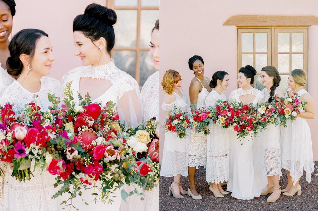 bride and bridesmaids florals 