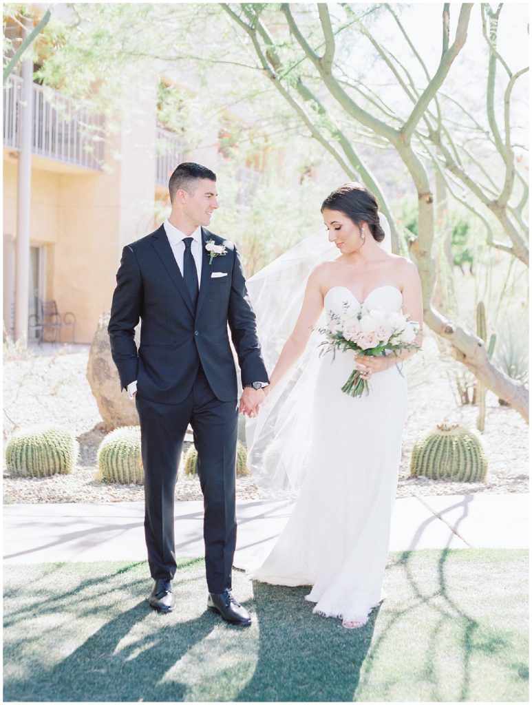 Bride and groom at JW Marriott Starr Pass Wedding in Tucson, Arizona