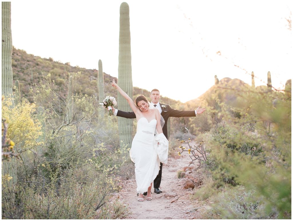Bride and groom at JW Marriott Starr Pass in Tucson, Arizona