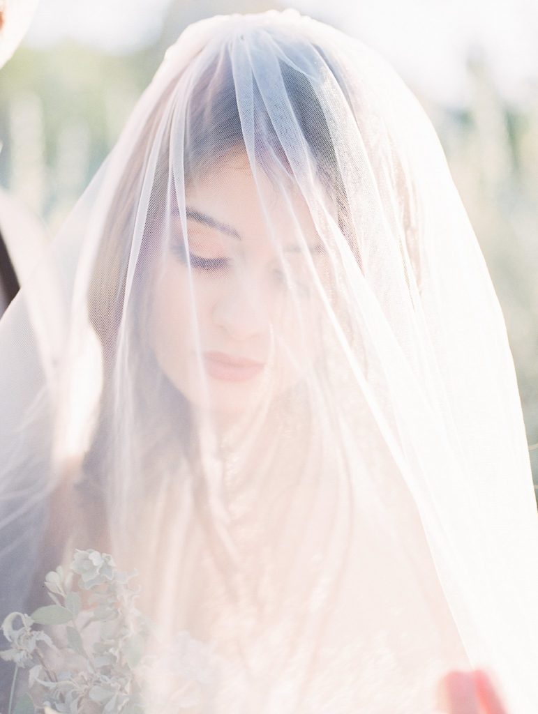 bride under veil at el chorro weddings